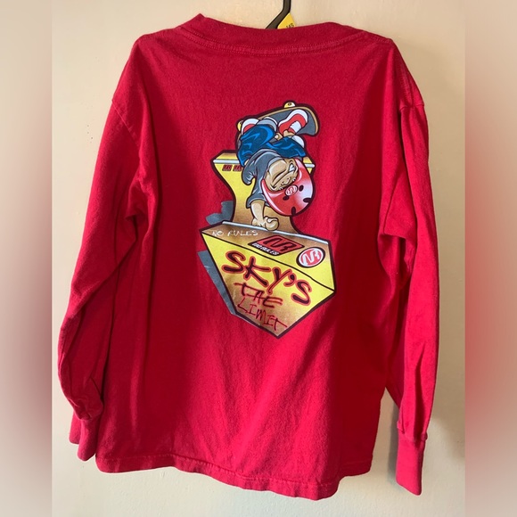 Y2K No Rules Boys Red Skater Shirt - Picture 1 of 6